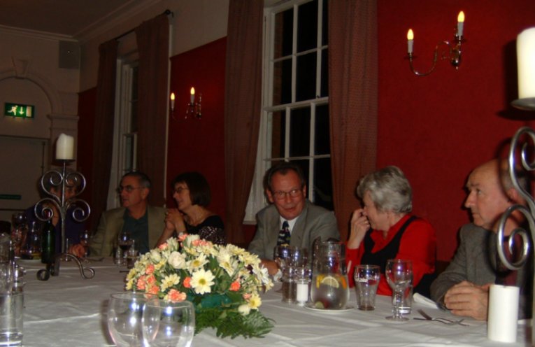 chatting after the meal